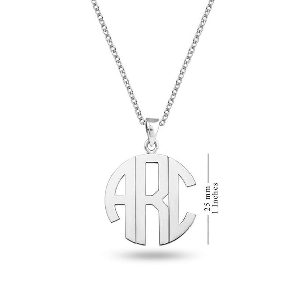 Personalised 925 Sterling Silver Monogramos Initial Necklace for Teen Women