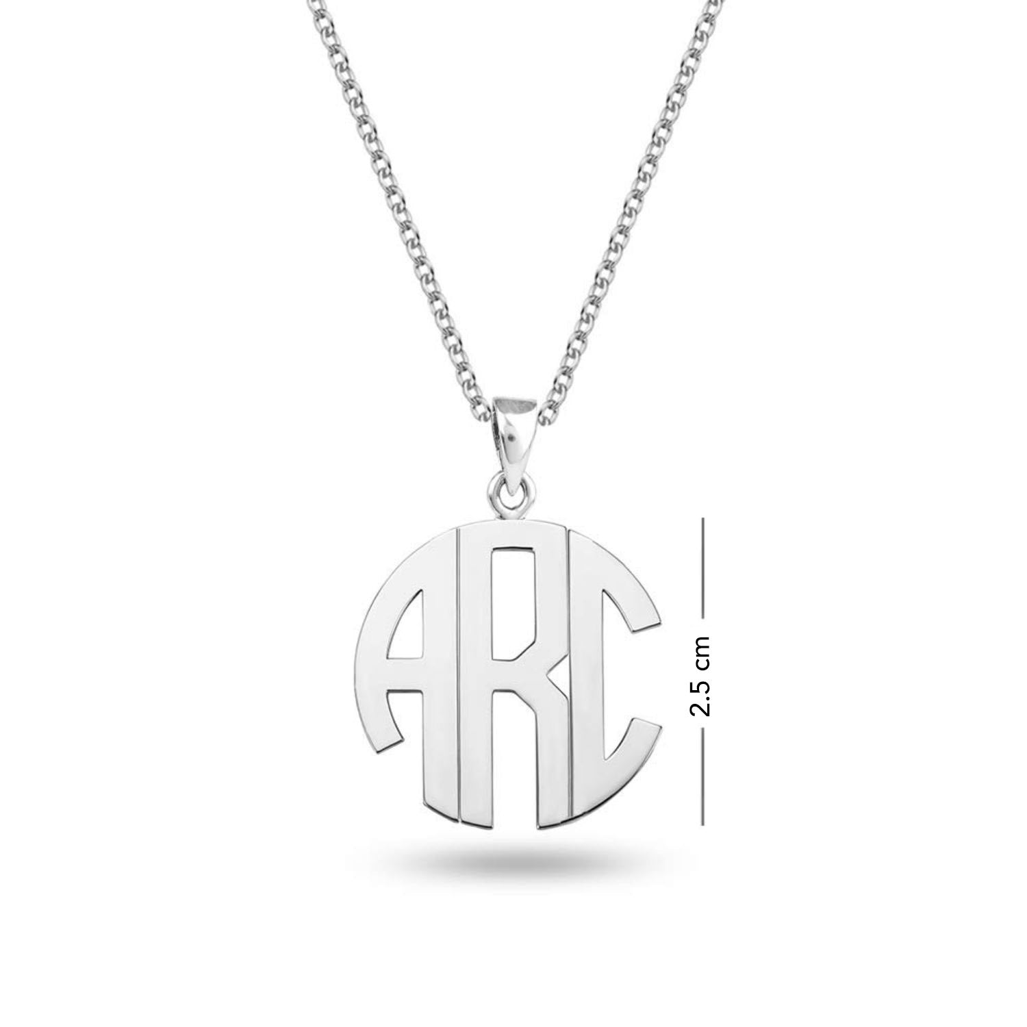 Personalised 925 Sterling Silver Monogramos Initial Necklace for Teen Women