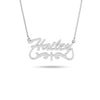 Personalised 925 Sterling Silver Name Cross Tail Necklace for Teen Women