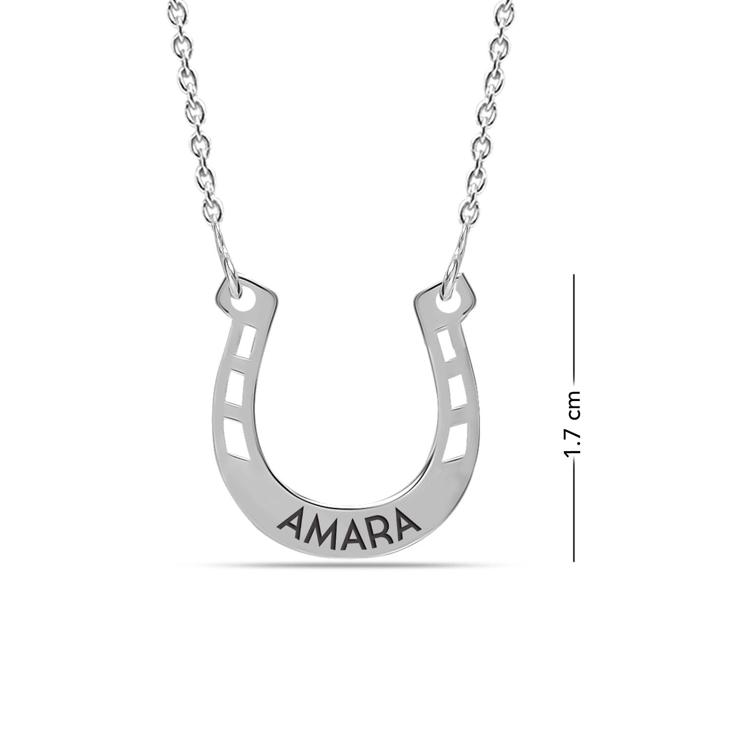 Personalised 925 Sterling Silver Horseshoe Name Good Luckfor Necklace Women Teen