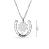 Personalised 925 Sterling Silver Horse Shoe With Clover Name Necklace for Women Teen