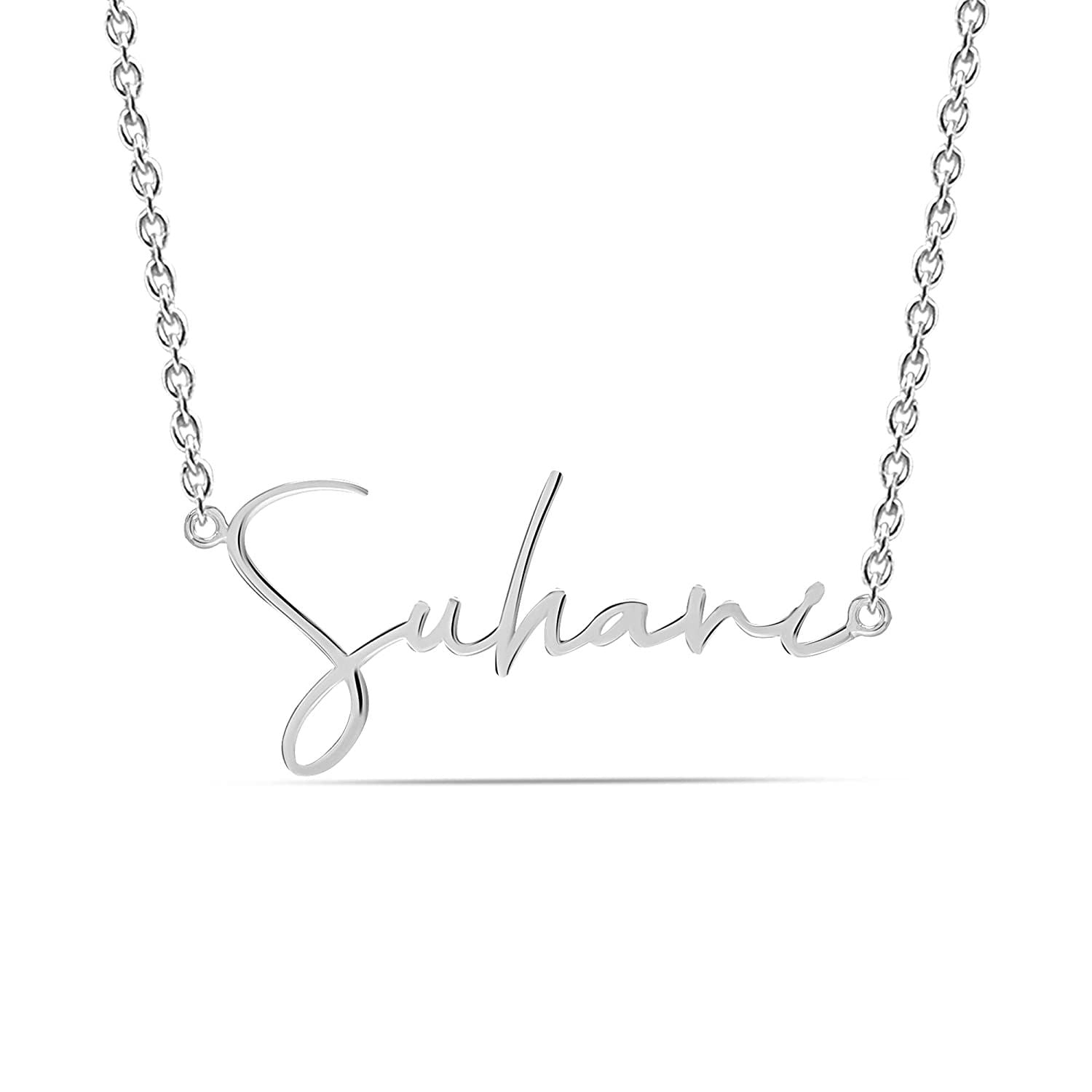 Personalised 925 Sterling Silver Name Necklace with Personalised Message Box for Women Teen, Gift for Women Wife Her/Mother's Day, Birthday