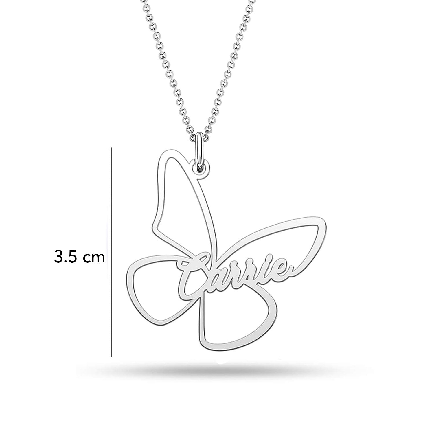 Personalised 925 Sterling Silver Butterfly Monique Name Pendant Necklace for Women Teen