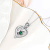 Personalised 2 Names with 2 Heart Birthstone Couple Pendant Necklace with Personalised Message Box for Women and Teen