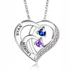 Personalised Two Name with Birthstone Heart Shape Necklace with Personalised Photo & Message Box For Women