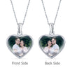 925 Sterling Silver Personalised Double Sided Heart Photo Custom Picture Transparent Resin Pendant Necklace for Teen Women