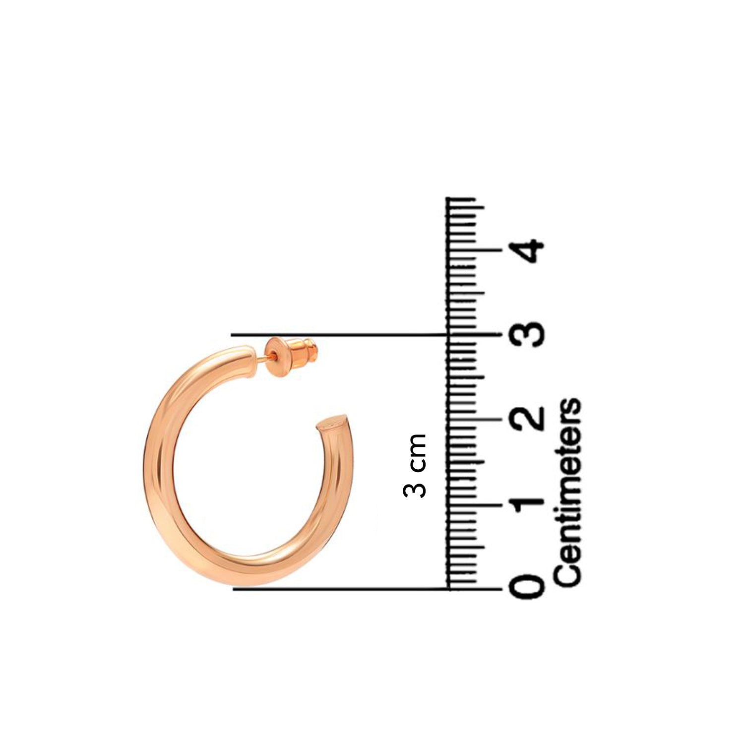 925 Sterling Silver Rose Gold-Plated Colored Lightweight Chunky Open Hoops Earrings for Women Teen 30MM