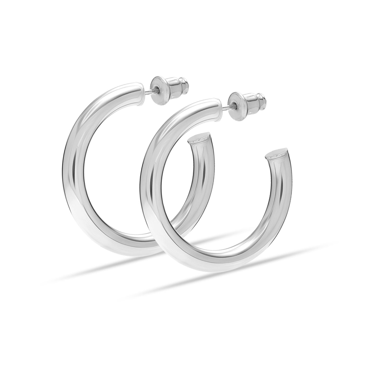 925 Sterling Silver Chunky Open Hoops Earrings for Women Teen 30MM