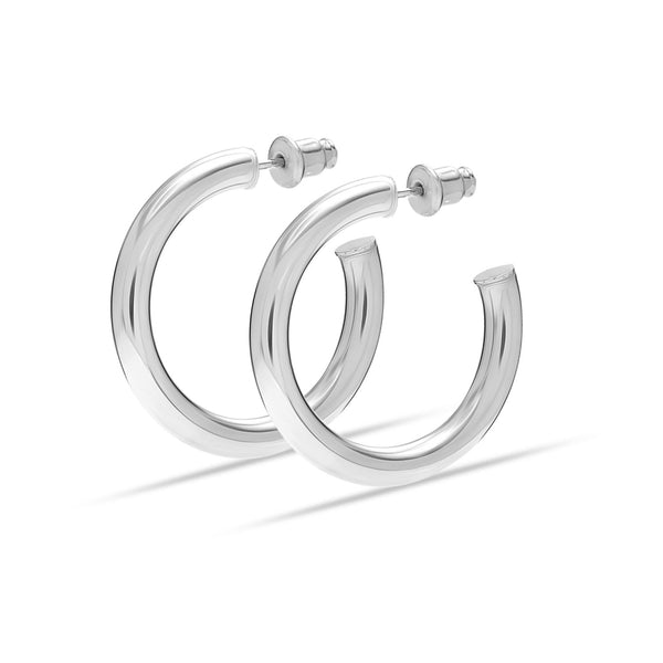 925 Sterling Silver Chunky Open Hoops Earrings for Women Teen 30MM