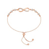 925 Sterling Silver Rose Gold-Plated Italian CZ Infinity Bolo Bracelet for Women Teen