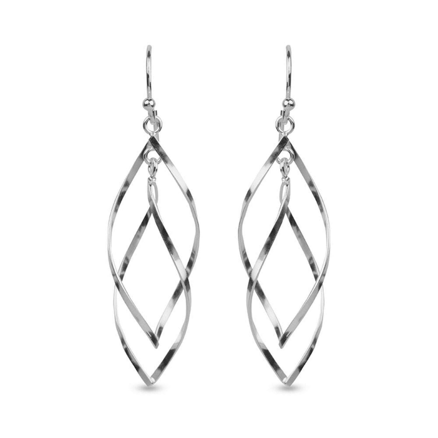 925 Sterling Silver Classic Linear Loops Design Earrings for Teen Women