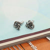 925 Sterling Silver Antique Caviar Beaded Love Knot Stud Earring for Women Teen