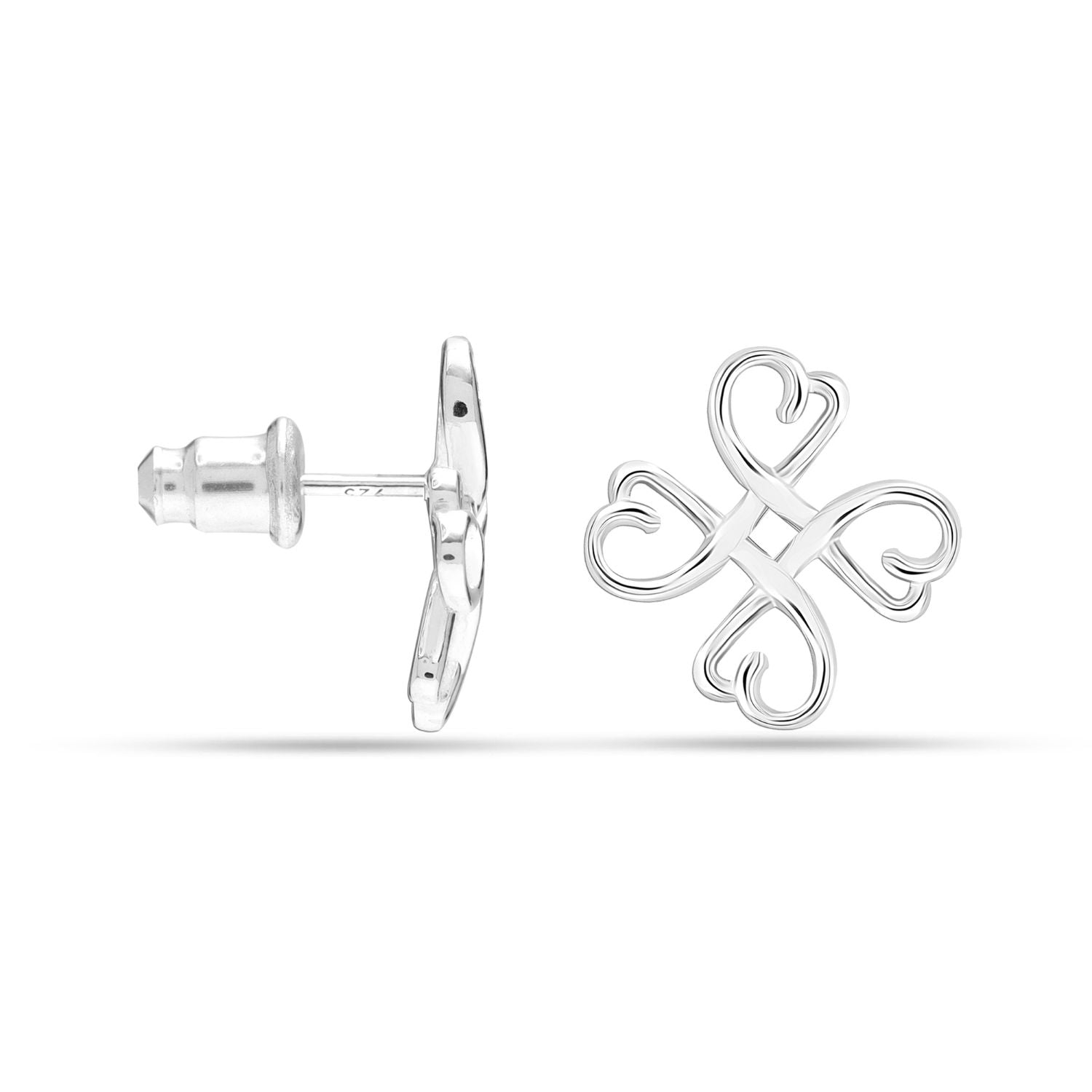 925 Sterling Silver Loving Heart Earrings for Women & Girls