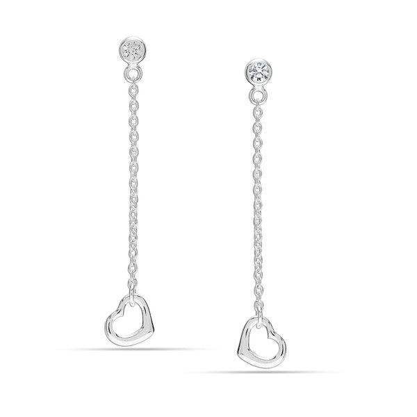 925 Sterling Silver Cubic Zirconia Stud Drop Dangle Earrings for Women and Girls