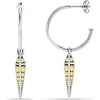 925 Sterling Silver Drop Pyramid Hoop Stud Earrings for Women Teen