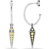 925 Sterling Silver Drop Pyramid Hoop Stud Earrings for Women Teen