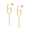 925 Sterling Silver 18K Gold-Plated Ancre Enchainee Dangle Earrings for Women and Girls