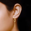 925 Sterling Silver 18K Gold-Plated Ancre Enchainee Dangle Earrings for Women and Girls