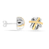 925 Sterling Sliver 18K Gold-Plated Crossover Stud Earrings for Women Teen