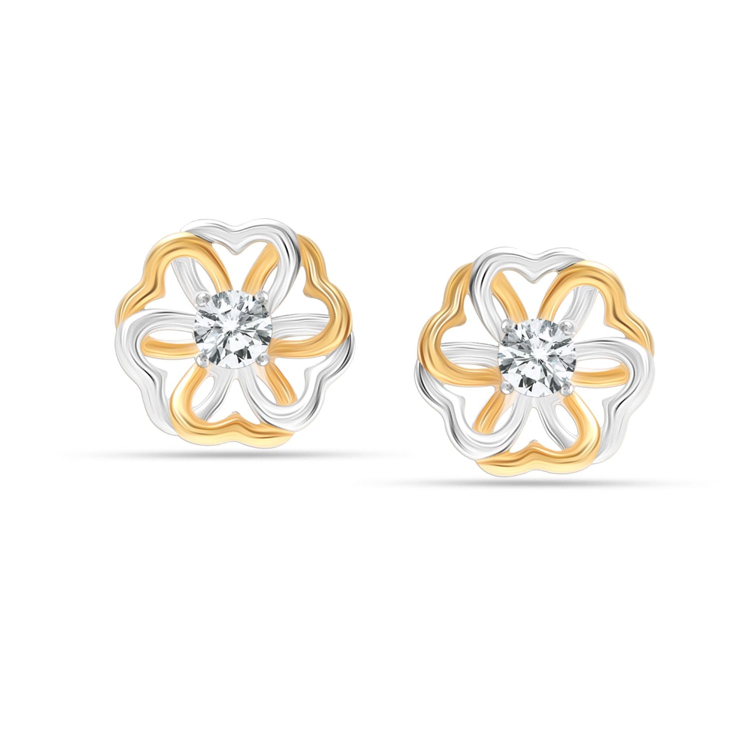 925 Sterling Silver Crystal CZ Daisy Flower Small Stud Earrings for Teen Women