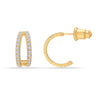 925 Sterling Silver 18K Gold-Plated CZ Split Huggie Hoop Earrings for Women Teen