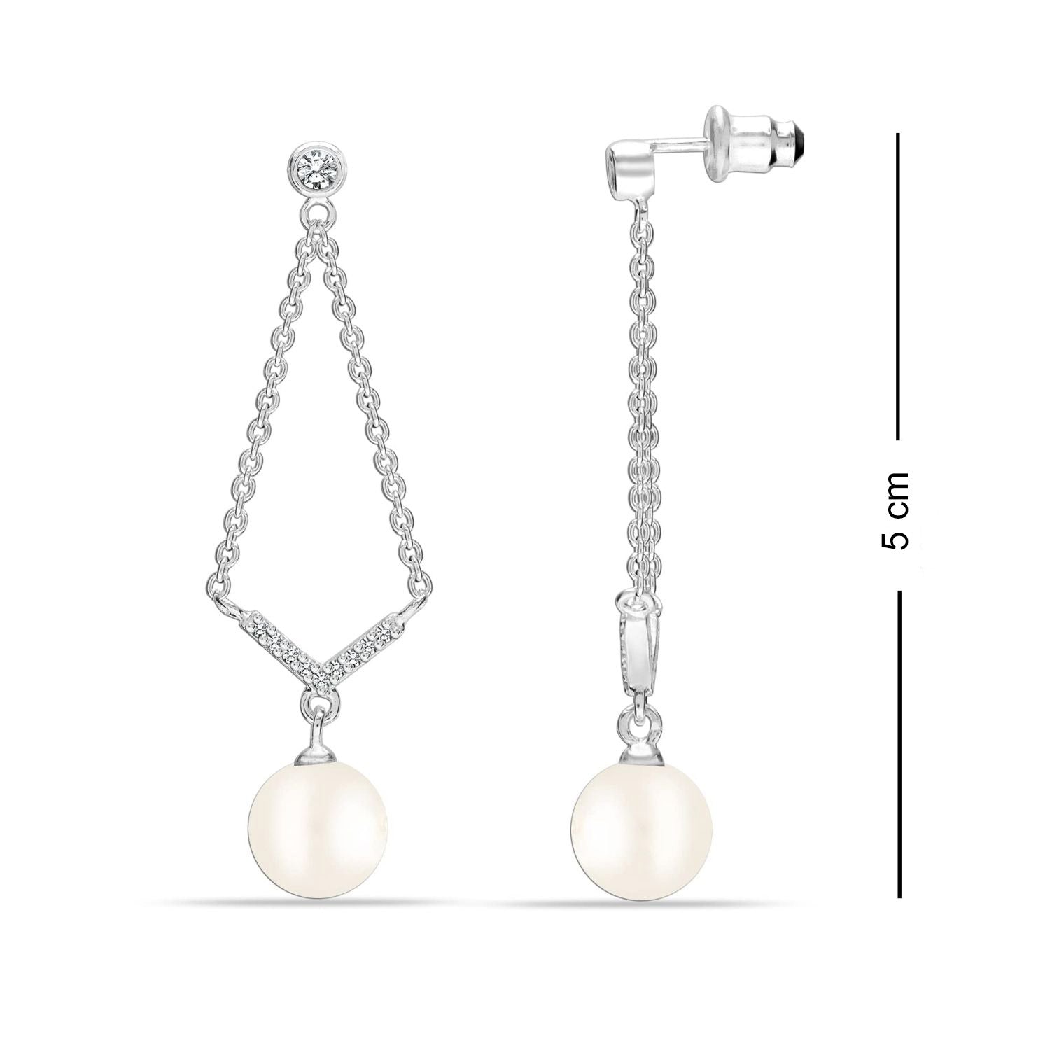 925 Sterling Silver Pearl Earrings for Women Hypoallergenic Drop Earring for Women