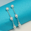 925 Sterling Silver Triple Pearl Drop Dangle Stud Earrings for Women Teen