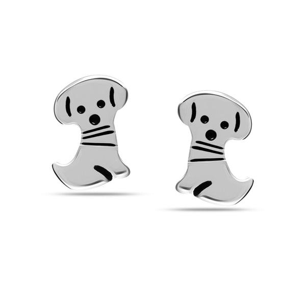 925 Sterling Silver Puppy Small Stud Earrings for Women Teen Girls