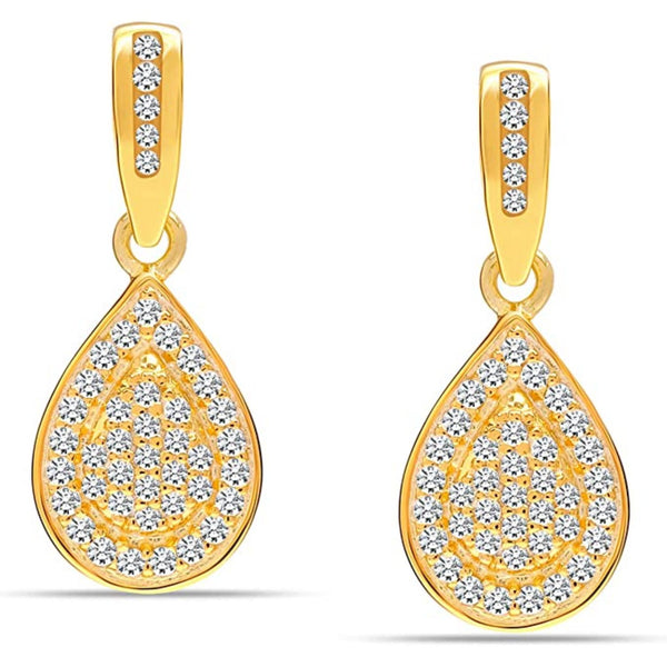 925 Sterling Silver 14K Gold-Plated CZ Hanging Drop Dangle Earrings for Women