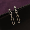 925 Sterling Silver CZ Three Paperclip Link Chain Drop Dangle Earrings for Women Teen