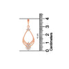 925 Sterling Silver 14K Rose-Gold Plated CZ Princess Long Drop Dangle Earrings for Women