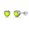 925 Sterling Silver Rhodium Plated Cubic Zirconia Heart Shape Small Screw Back Stud Earrings for Kids and Girls