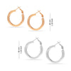 925 Sterling Silver Set of 2 Pairs Chunky Thick Clutchless Hoop Earrings for Women and Teen