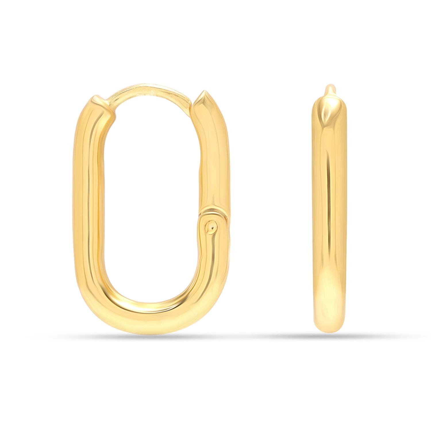 925 Sterling Silver 18K Gold-Plated Classic Huggie Hoop Earrings for Women Teen