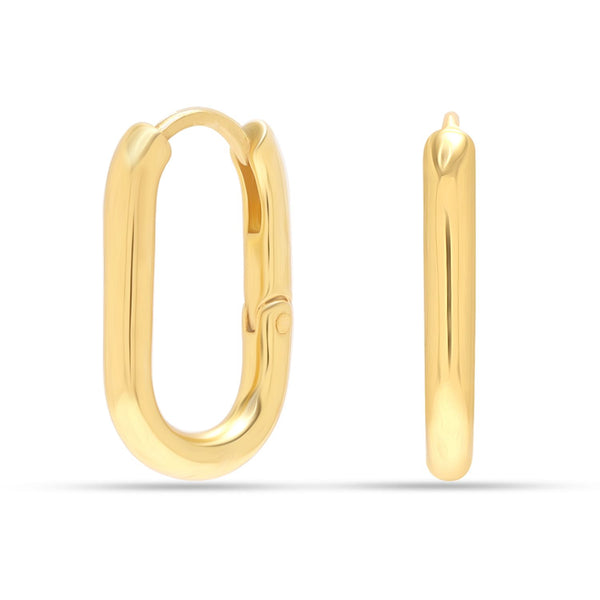 925 Sterling Silver 18K Gold-Plated Classic Huggie Hoop Earrings for Women Teen