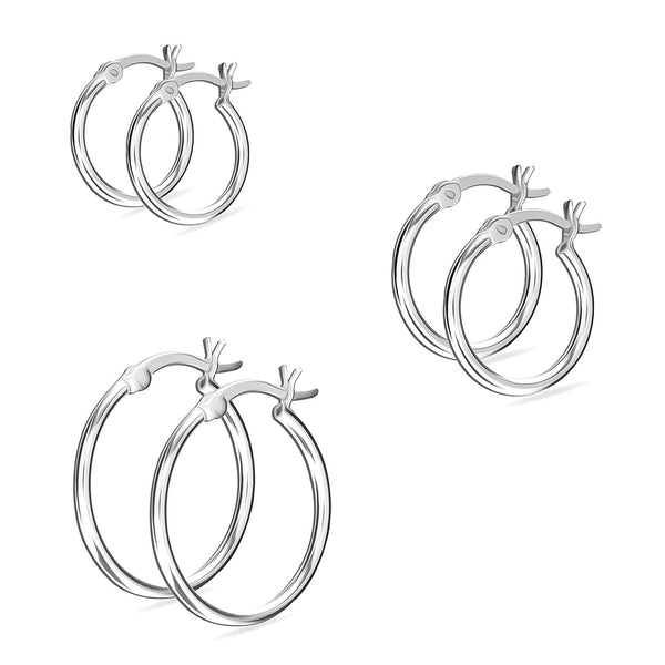 925 Sterling Silver Small Hoop Earrings for Teen Women