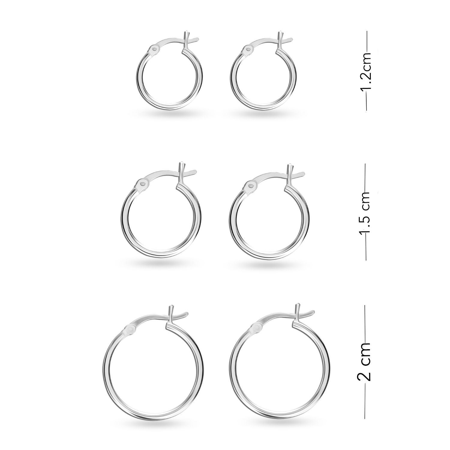 925 Sterling Silver Small Hoop Earrings for Teen Women