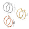 925 Sterling Silver Set of 3 Pairs Click-Top 3 Colors Hoop Earrings for Girl Teen Women 25MM