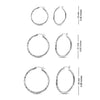 925 Sterling Silver Diamond Cut Hoop Earrings for Women Teen Set of 3 Pairs