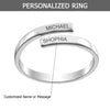 Personalised 925 Sterling Silver Engraved Double Name Bypass Ring for Women and Girls