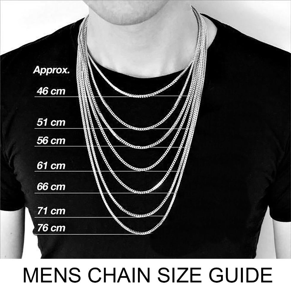 925 Sterling Silver Italian Diamond Cut Curb Chain Necklace for Men