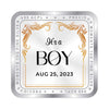 BIS Hallmarked Personalised New Born Baby Boy Silver Square Coin 999 Purity