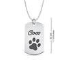 Personalised 925 Sterling Silver Engraved Pets Paw Print Pendant Necklace For Men and Women