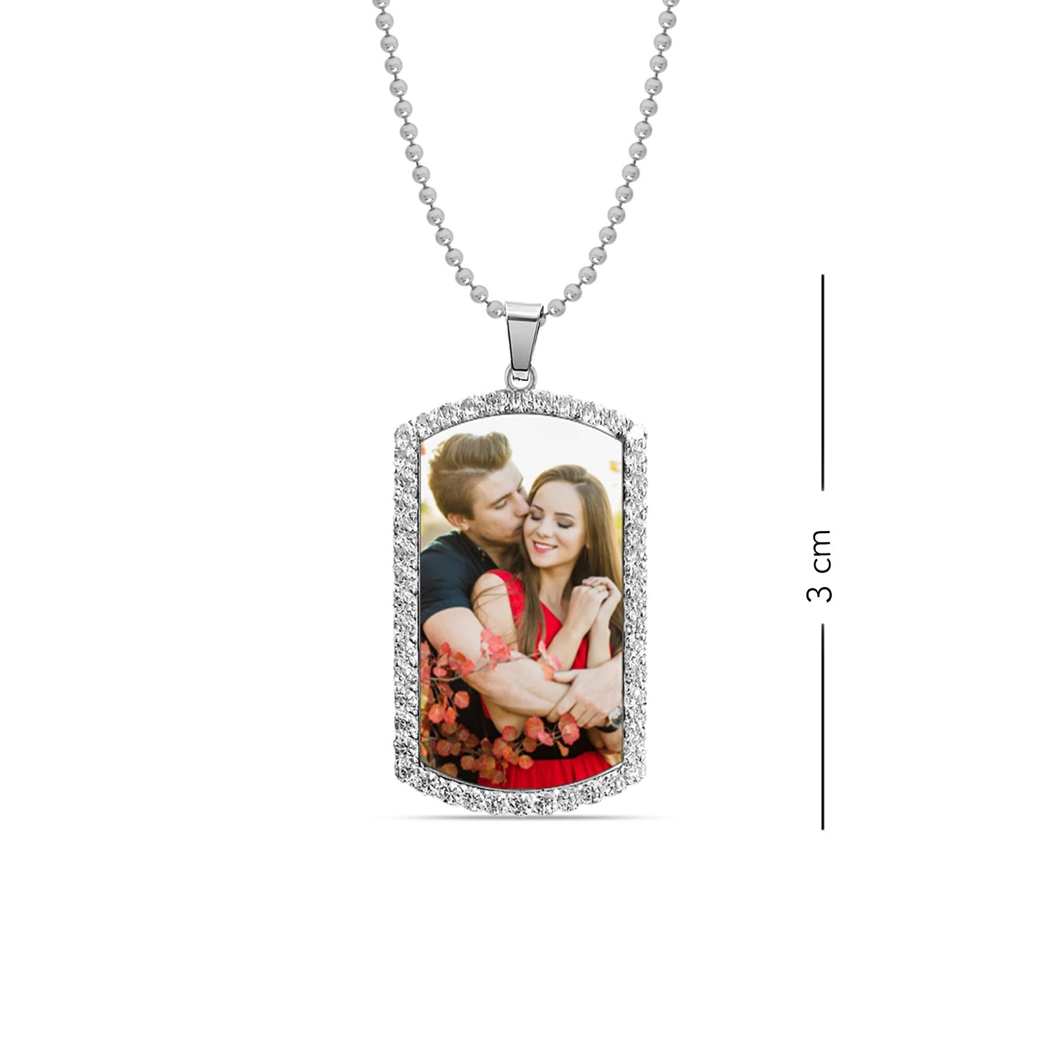 Personalised 925 Sterling Silver CZ Frame Custom Photo Pendant Necklace For Women