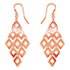 925 Sterling Silver Diamond Shape Drop Earrings for Women