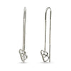 925 Sterling Silver Heart Threader Earrings for Teen Women