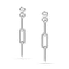 925 Sterling Silver Italian Paperclip Link Drop Liner Stud Earrings for Women Teen