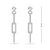 925 Sterling Silver Italian Paperclip Link Drop Liner Stud Earrings for Women Teen