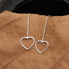 925 Sterling Silver Jewellery Heart Threader Drop Earrings for Girl Women