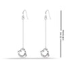 925 Sterling Silver Open Heart Drop Earrings for Women & Girls